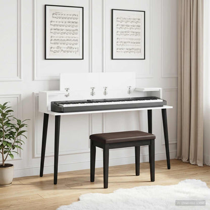 Studio Desk White 130 x 36 x 19.5 cm Engineered Wood