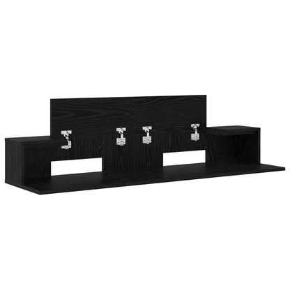 Studio Desk Black Oak 130 x 36 x 19.5 cm Engineered Wood