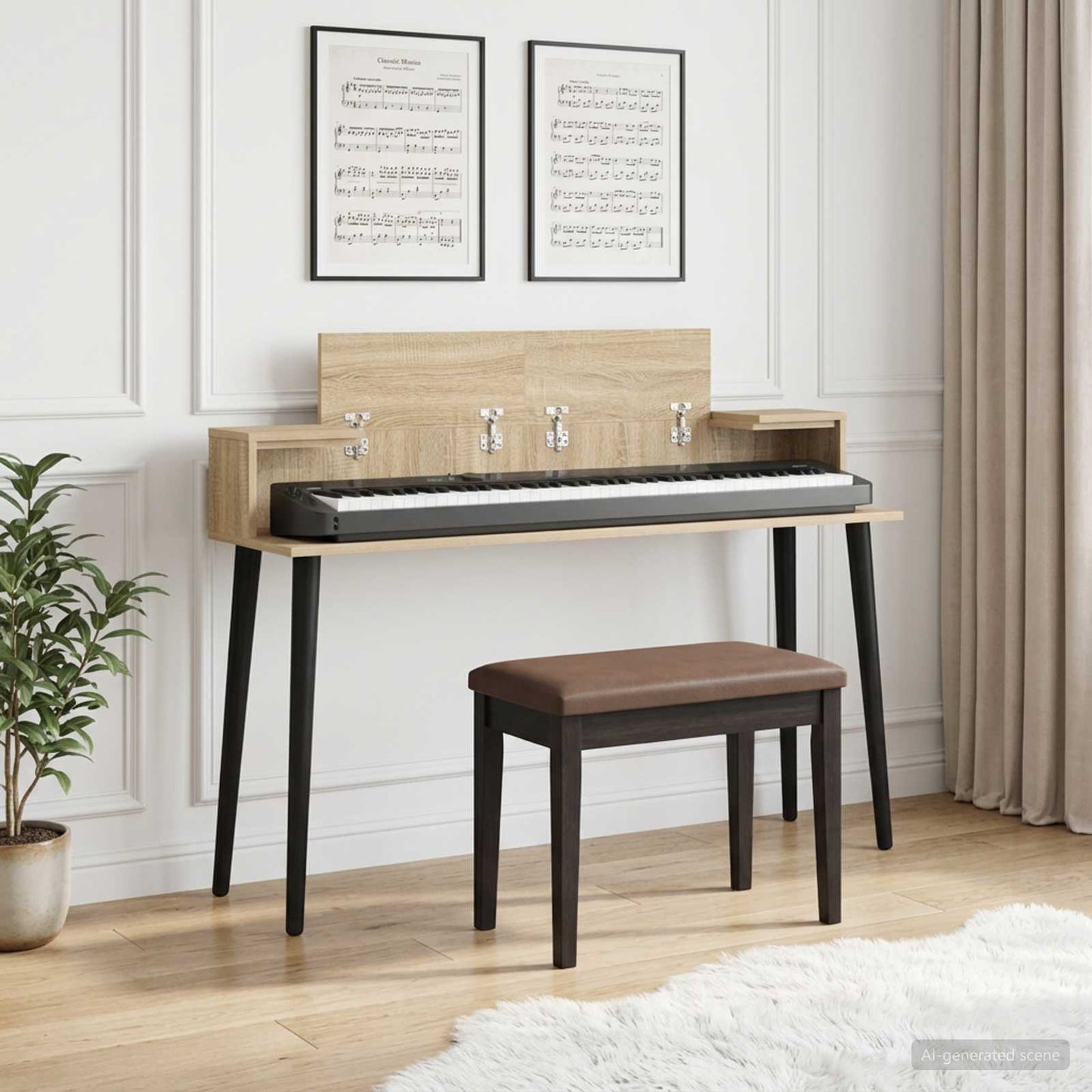 Studio Desk Sonoma Oak 130 x 36 x 19.5 cm Engineered Wood