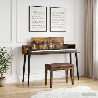 Studio Desk Smoked Oak 130 x 36 x 19.5 cm Engineered Wood