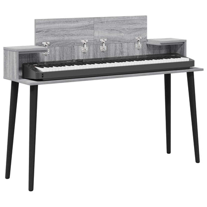 Studio Desk Grey Sonoma 130 x 36 x 19.5 cm Engineered Wood