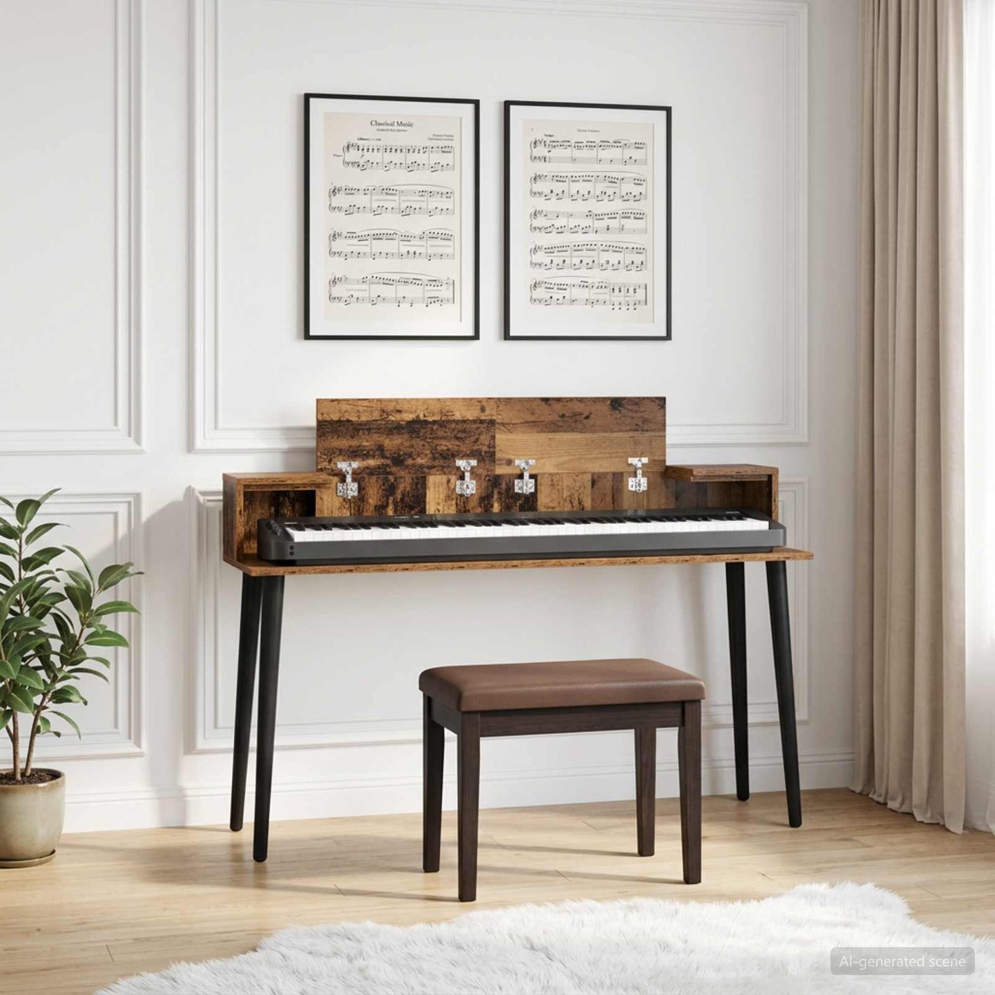 Studio Desk Old Wood 130 x 36 x 19.5 cm Engineered Wood