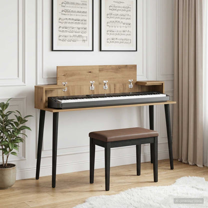 Studio Desk Artisan Oak 130 x 36 x 19.5 cm Engineered Wood