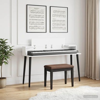 Studio Desk White 110 x 36 x 19.5 cm Engineered Wood