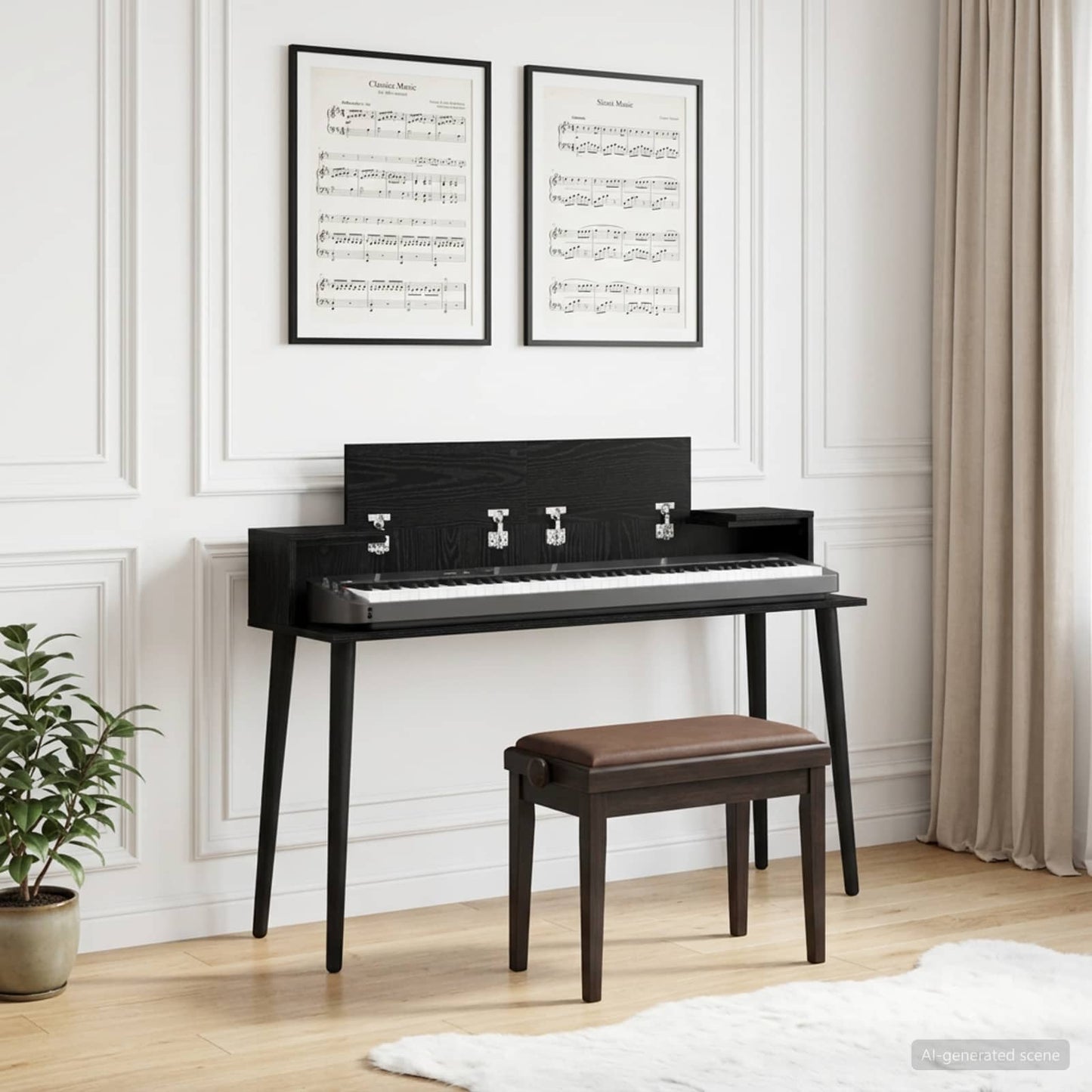 Studio Desk Black Oak 110 x 36 x 19.5 cm Engineered Wood