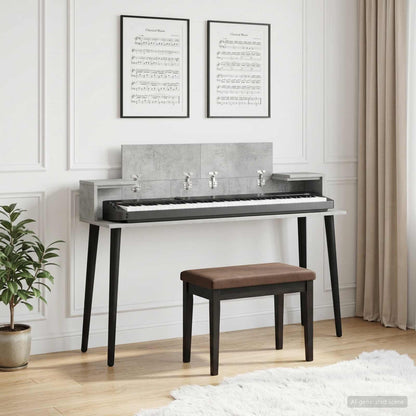 Studio Desk Concrete Grey 110 x 36 x 19.5 cm Engineered Wood