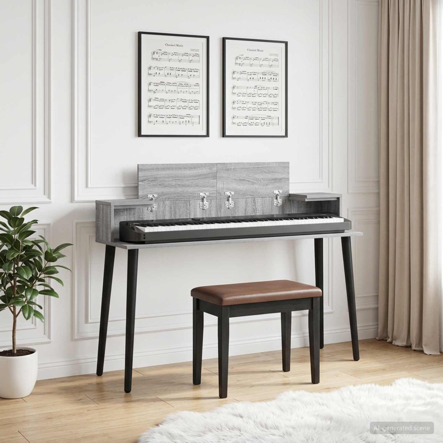 Studio Desk Grey Sonoma 110 x 36 x 19.5 cm Engineered Wood