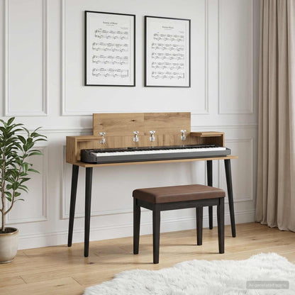 Studio Desk Artisan Oak 110 x 36 x 19.5 cm Engineered Wood