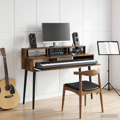 Studio Desk Smoked Oak 152 x 42.5 x 36 cm Engineered Wood