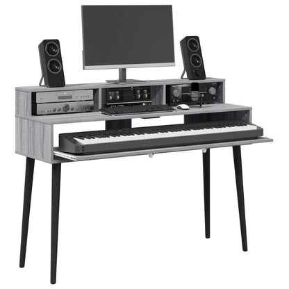 Studio Desk Grey Sonoma 152 x 42.5 x 36 cm Engineered Wood