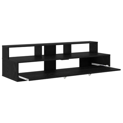 Studio Desk Black Oak 130 x 42.5 x 36 cm Engineered Wood