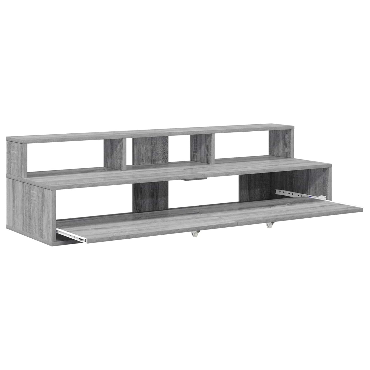 Studio Desk Grey Sonoma 130 x 42.5 x 36 cm Engineered Wood