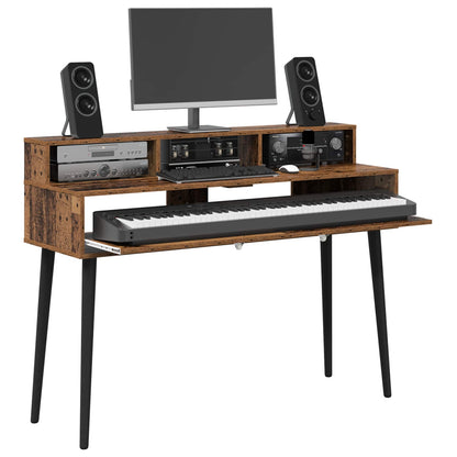 Studio Desk Old Wood 130 x 42.5 x 36 cm Engineered Wood