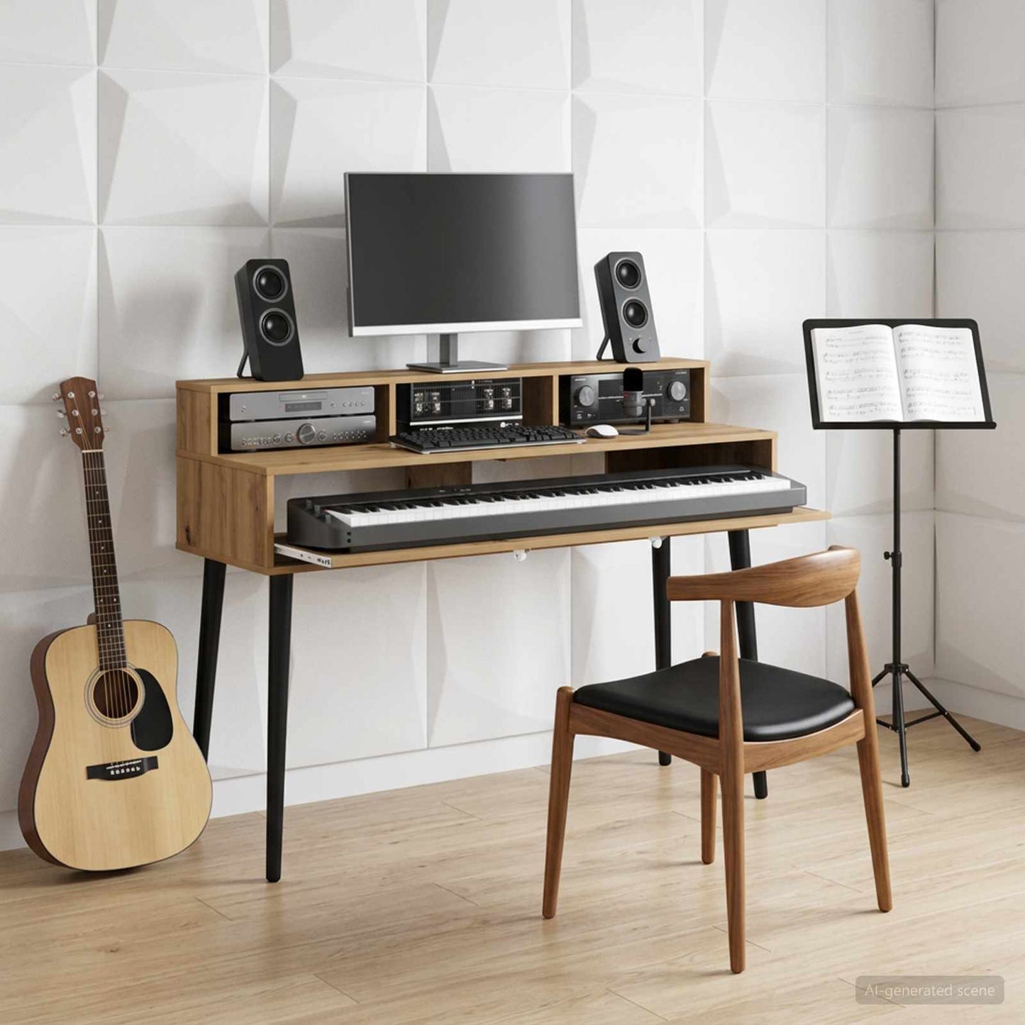 Studio Desk Artisan Oak 130 x 42.5 x 36 cm Engineered Wood