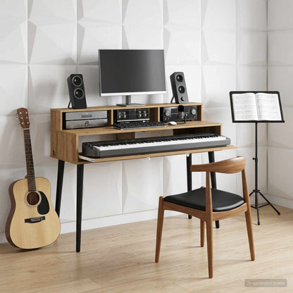 Studio Desk Artisan Oak 130 x 42.5 x 36 cm Engineered Wood