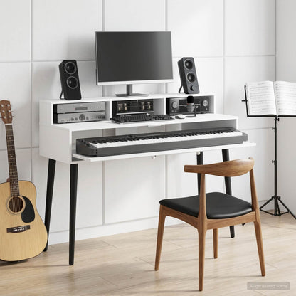 Studio Desk White 110 x 42.5 x 36 cm Engineered Wood