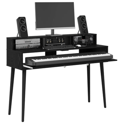 Studio Desk Black Oak 110 x 42.5 x 36 cm Engineered Wood