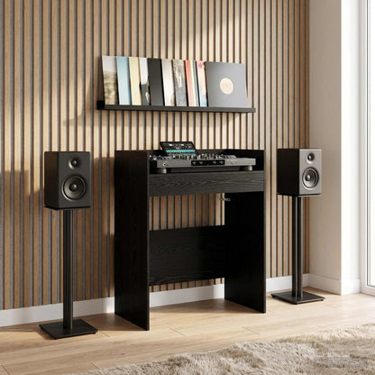 DJ Table Black Oak 82 x 45 x 102 cm Engineered Wood