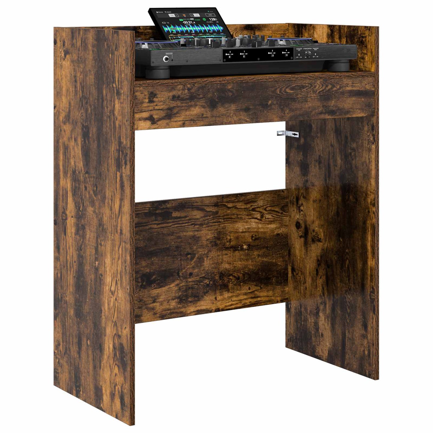 DJ Table Smoked Oak 82 x 45 x 102 cm Engineered Wood