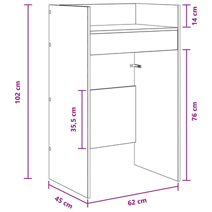 DJ Table White 62 x 45 x 102 cm Engineered Wood