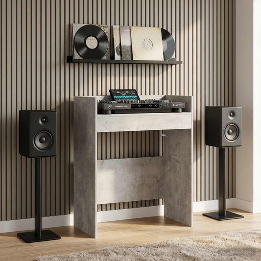 DJ Table Concrete Grey 62 x 45 x 102 cm Engineered Wood