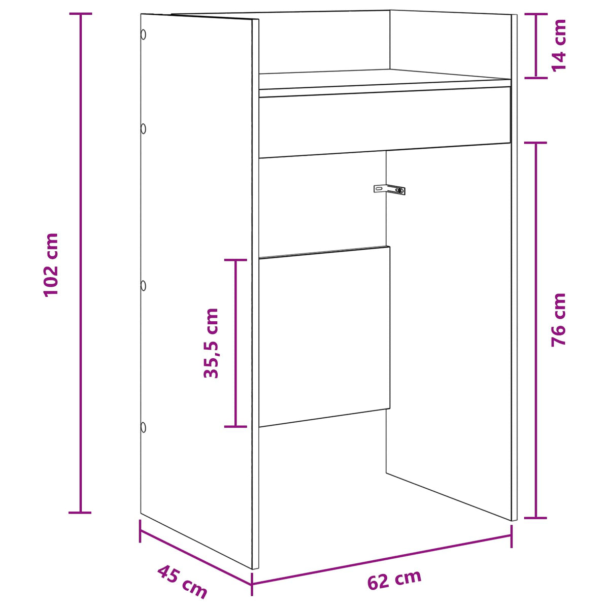 DJ Table Smoked Oak 62 x 45 x 102 cm Engineered Wood