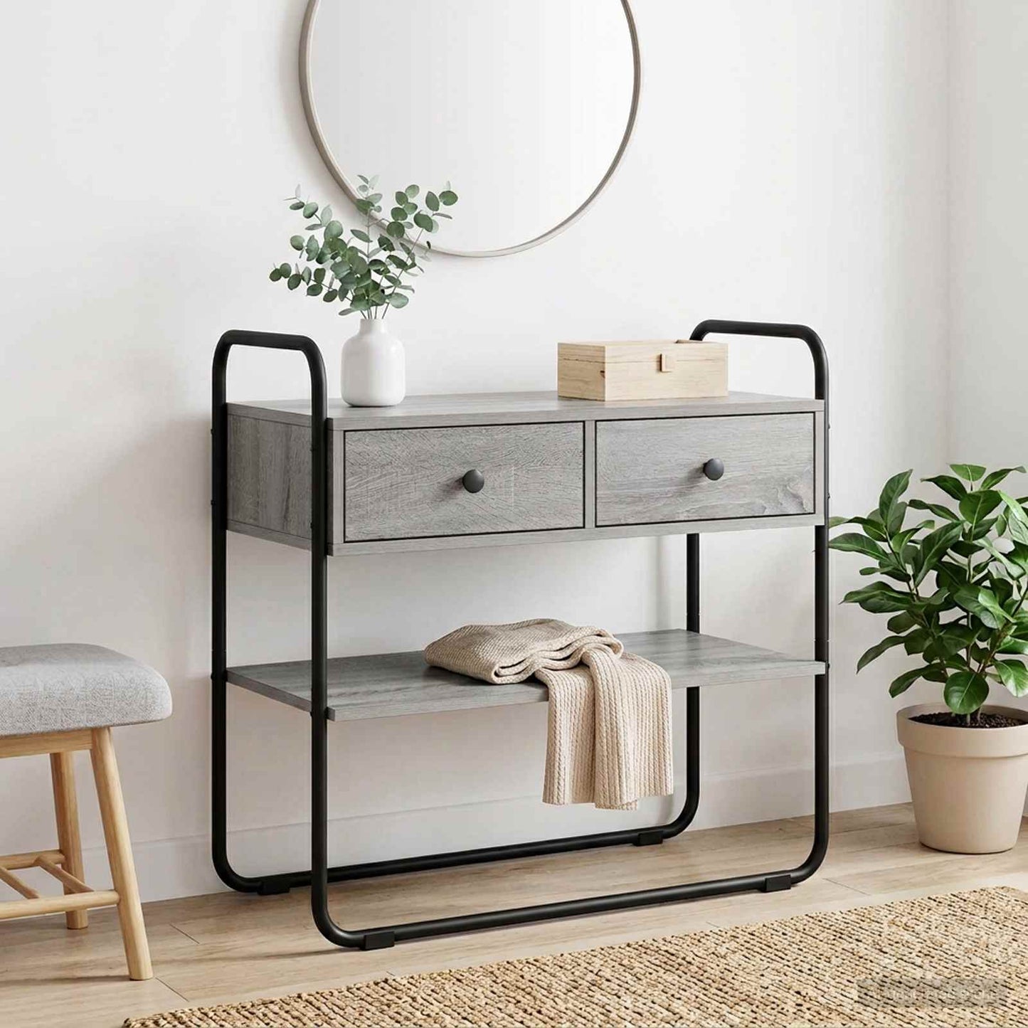 Console Table Grey Sonoma 100 x 40 x 75 cm Engineered Wood