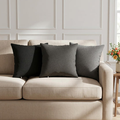 Throw Pillow 6 pcs HEERLEN Black 30 x 30 cm Fabric