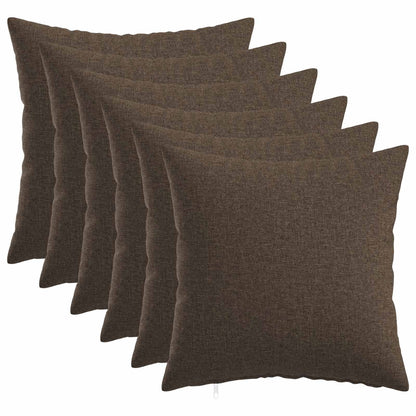 Cushion Cover 6 pcs HEERLEN Taupe 30 x 30 cm Fabric