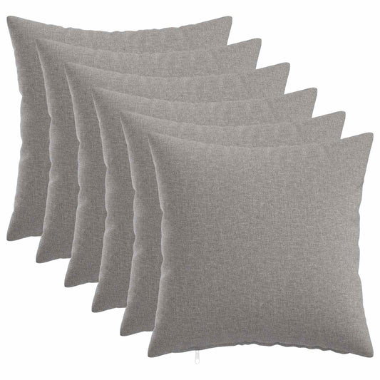 Cushion Cover 6 pcs HEERLEN Cloud Grey 30 x 30 cm Fabric