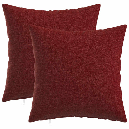 Cushion Cover 2 pcs HEERLEN Wine Red 30 x 30 cm Fabric