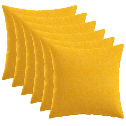 Cushion Cover 6 pcs HEERLEN Light Yellow 30 x 30 cm Fabric