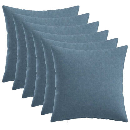 Cushion Cover 6 pcs HEERLEN Jeans Blue 30 x 30 cm Fabric