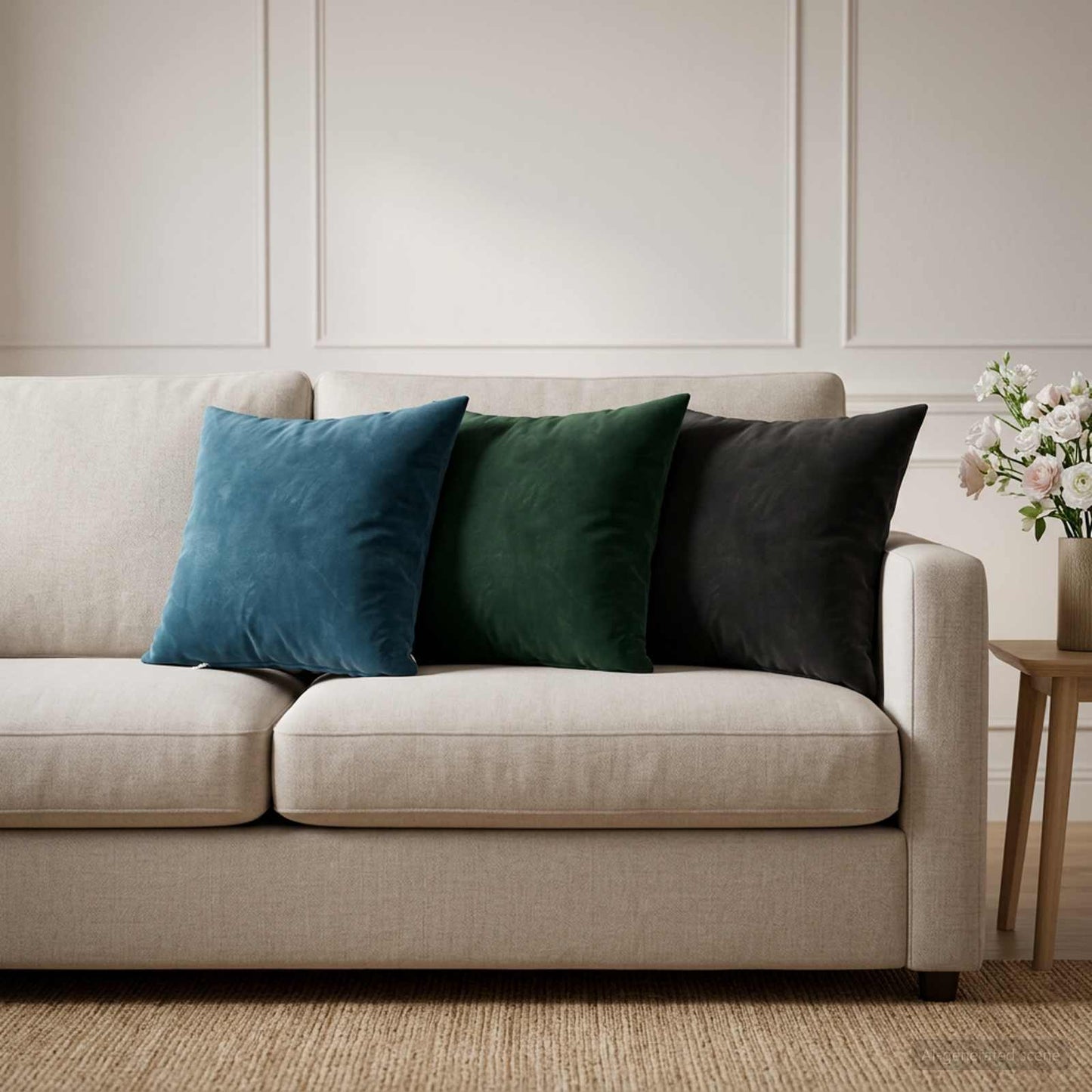 Cushion Cover 2 pcs HEERLEN Dark Green 30 x 30 cm Velvet