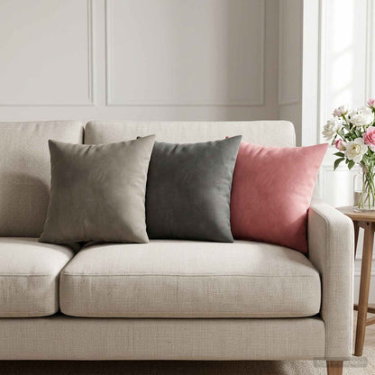 Cushion Cover 2 pcs HEERLEN Light Grey 30 x 30 cm Velvet