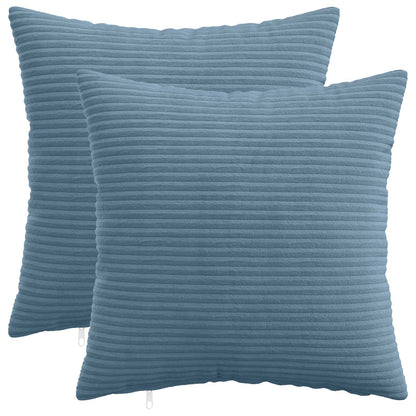 Cushion Cover 2 pcs HEERLEN Blue 30 x 30 cm Corduroy