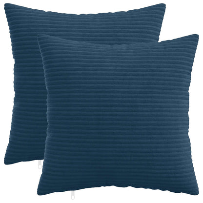 Cushion Cover 2 pcs HEERLEN Navy Blue 30 x 30 cm Corduroy