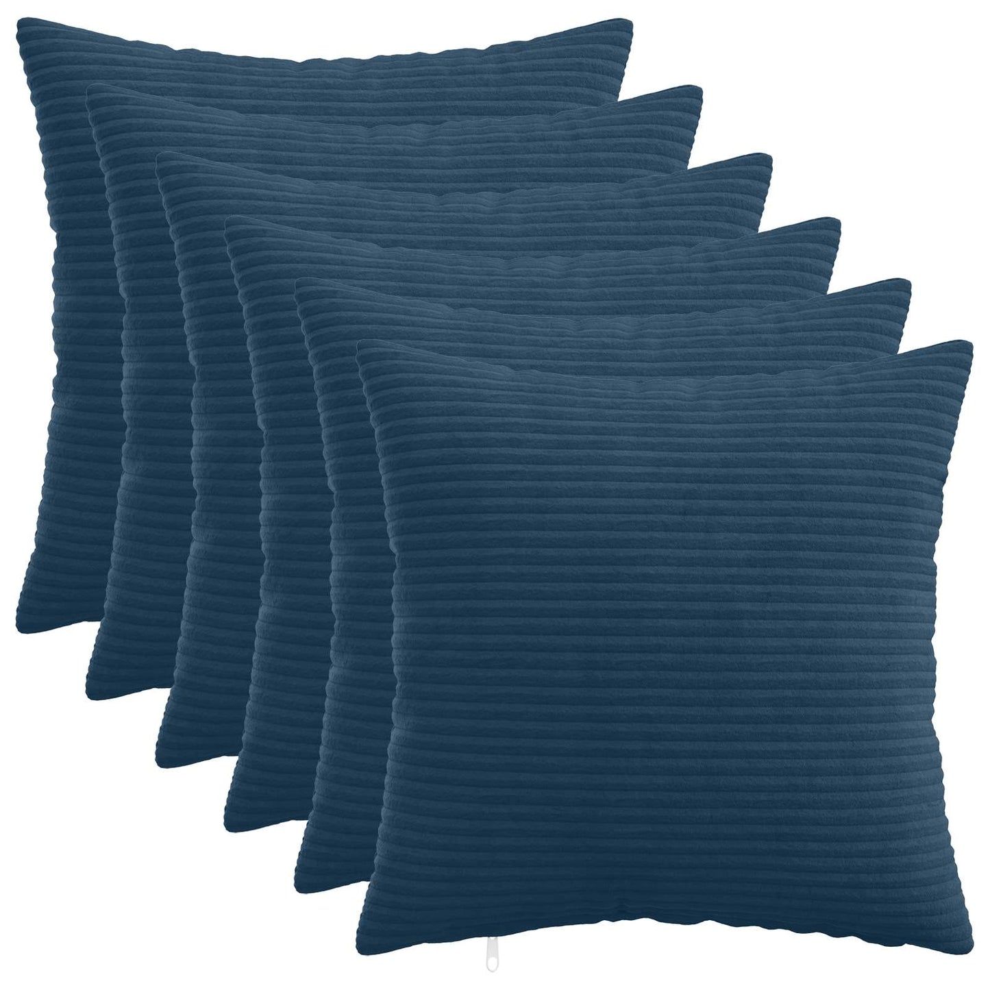 Cushion Cover 6 pcs HEERLEN Navy Blue 30 x 30 cm Corduroy