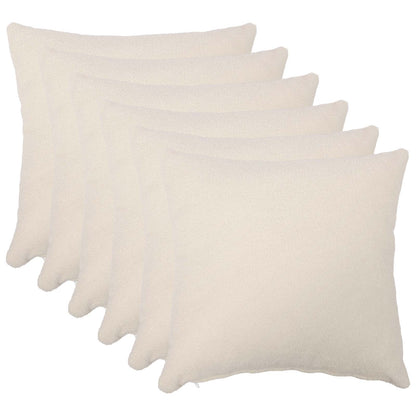 Cushion Cover 6 pcs HEERLEN Cream 30 x 30 cm Bouclé