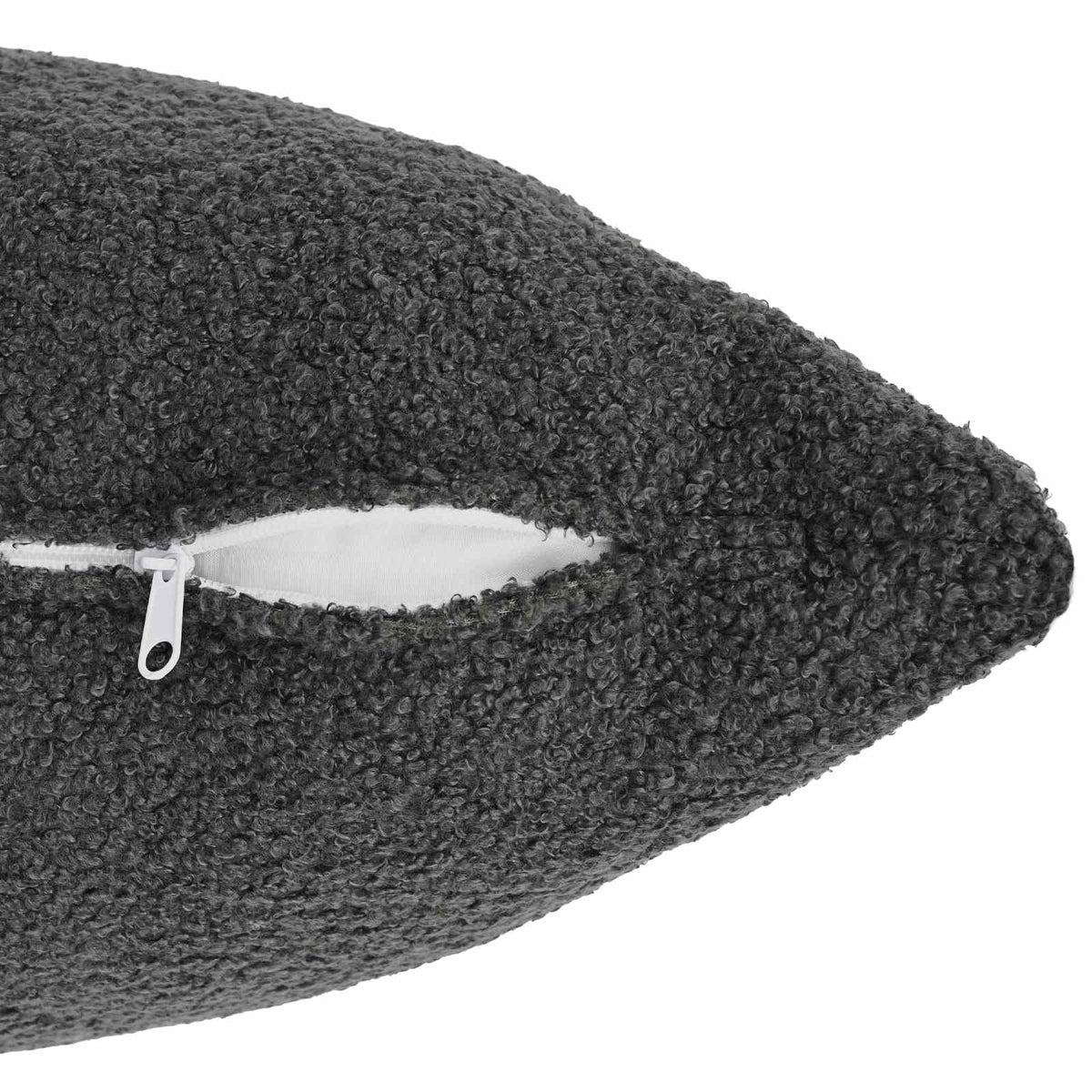 Cushion Cover 2 pcs HEERLEN Dark Grey 30 x 30 cm Bouclé