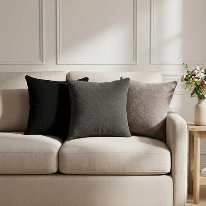Cushion Cover 2 pcs HEERLEN Dark Grey 30 x 30 cm Bouclé