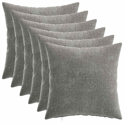 Cushion Cover 6 pcs HEERLEN Dark Grey 30 x 30 cm