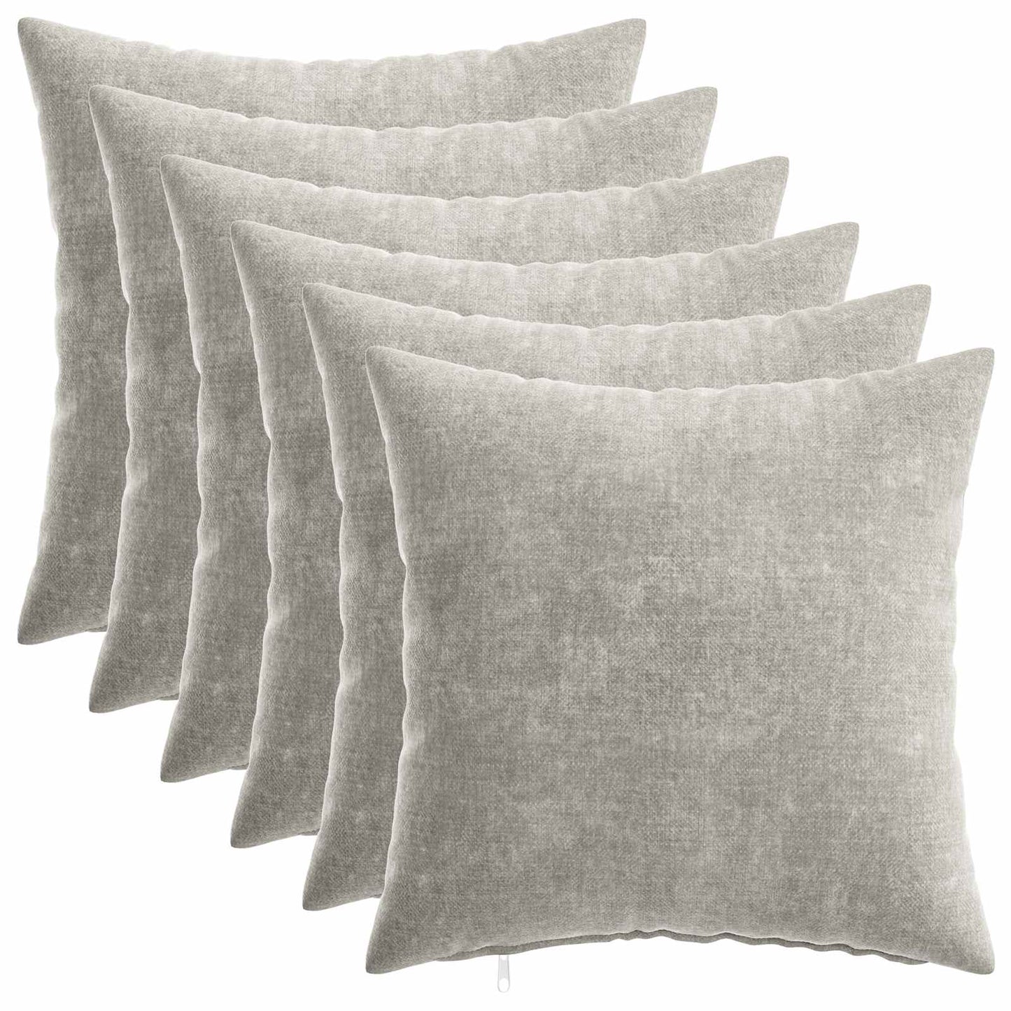 Cushion Cover 6 pcs HEERLEN Light Grey 30 x 30 cm