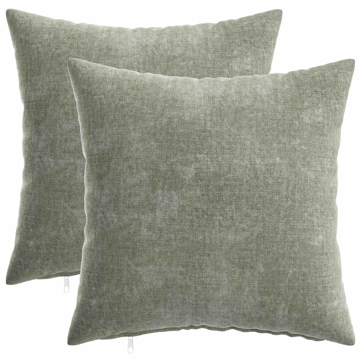 Cushion Cover 2 pcs HEERLEN Green 30 x 30 cm Chenille Fabric