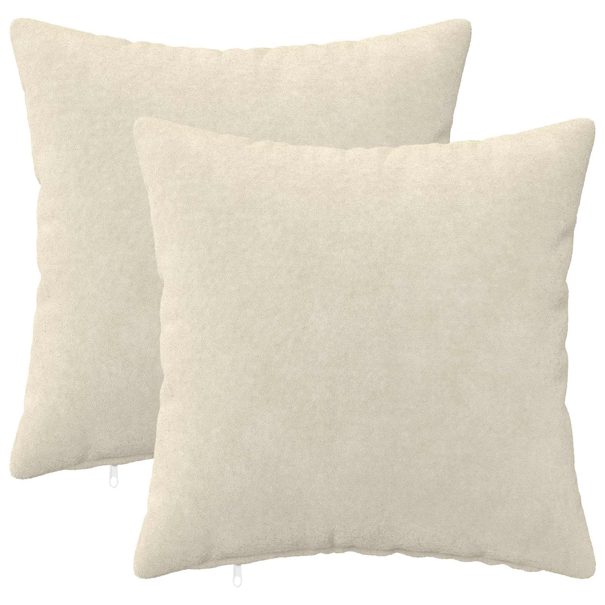 Cushion Cover 2 pcs HEERLEN Cream 30 x 30 cm Microfiber Fleece