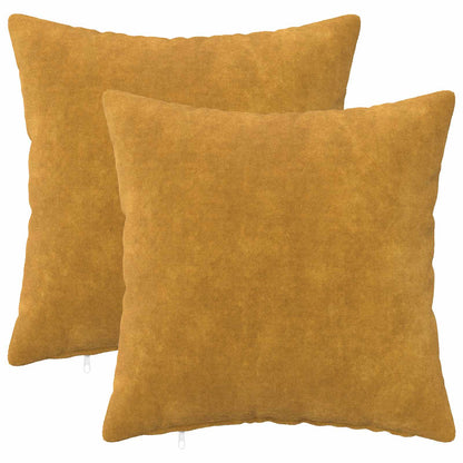 Cushion Cover 2 pcs HEERLEN Yellow 30 x 30 cm Microfiber Fleece