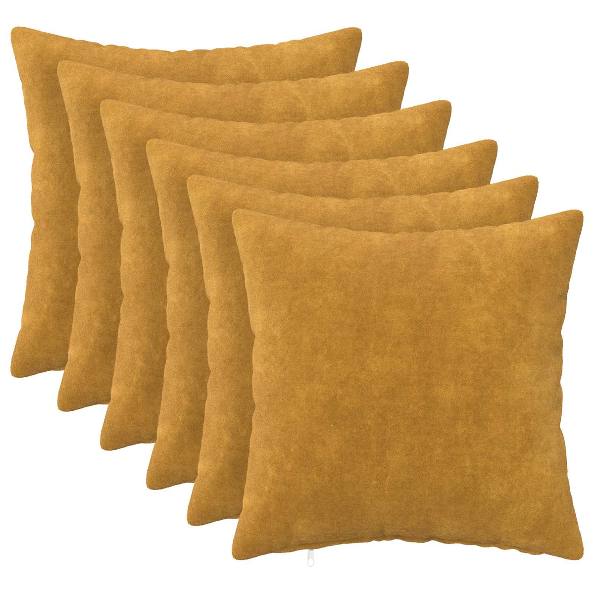 Cushion Cover 6 pcs HEERLEN Yellow 30 x 30 cm Microfiber Fleece