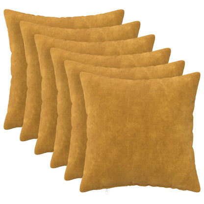 Cushion Cover 6 pcs HEERLEN Yellow 30 x 30 cm Microfiber Fleece