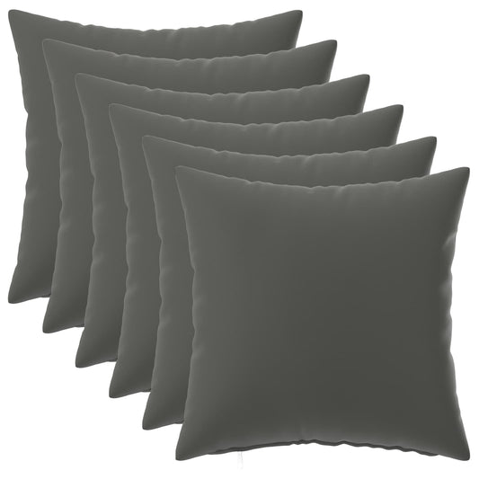 Cushion Cover 6 pcs HEERLEN Anthracite 30 x 30 cm Polyester