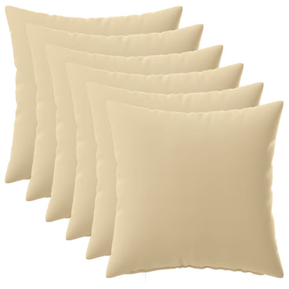 Cushion Cover 6 pcs HEERLEN Beige 30 x 30 cm Polyester